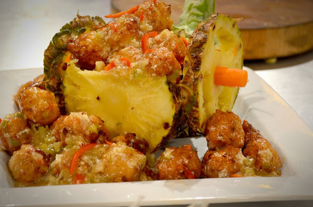 Chicken Balls in Pineapple Cart Recipe