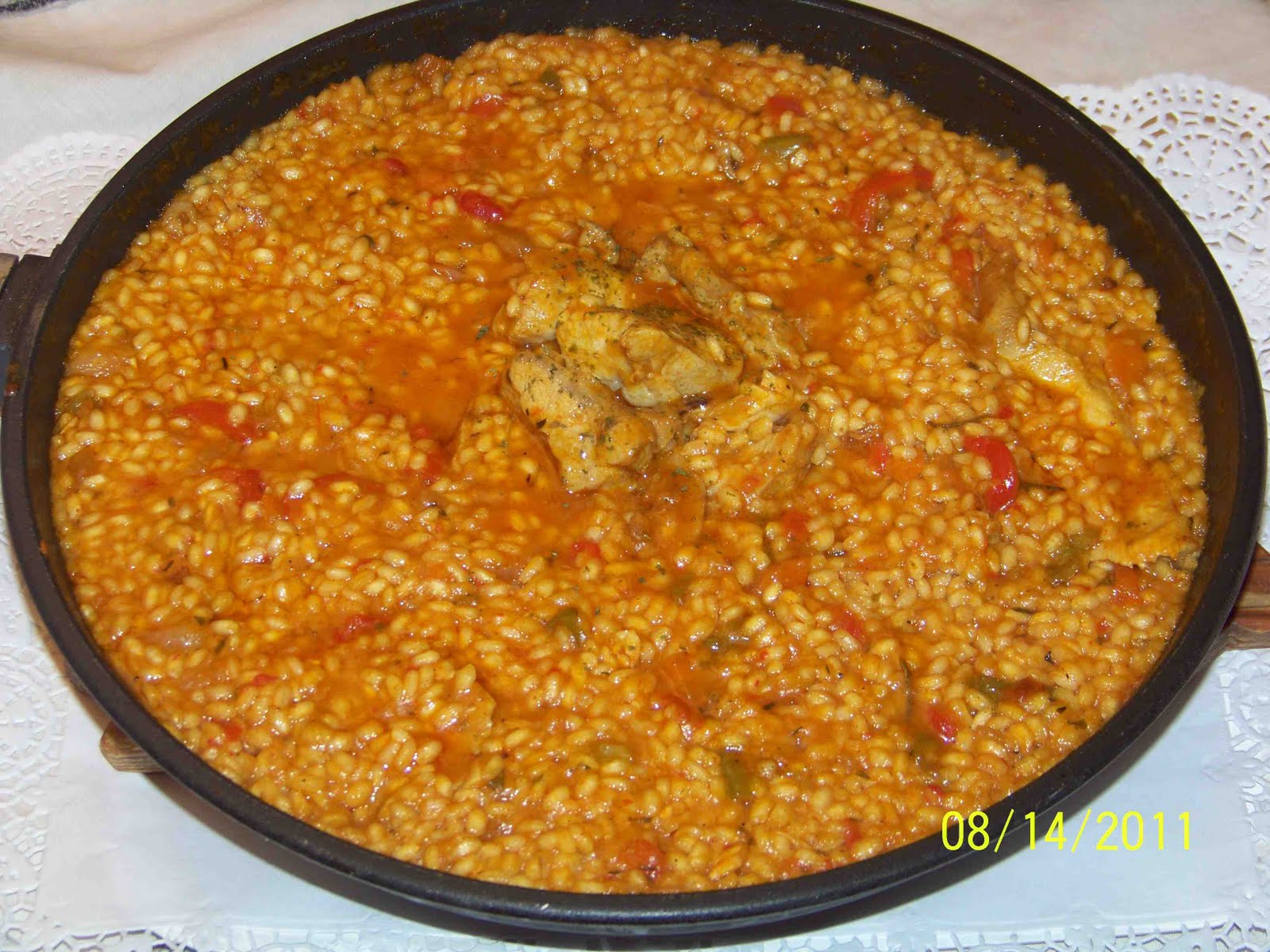 Culinaria y otras cosas Paella de magro con pisto