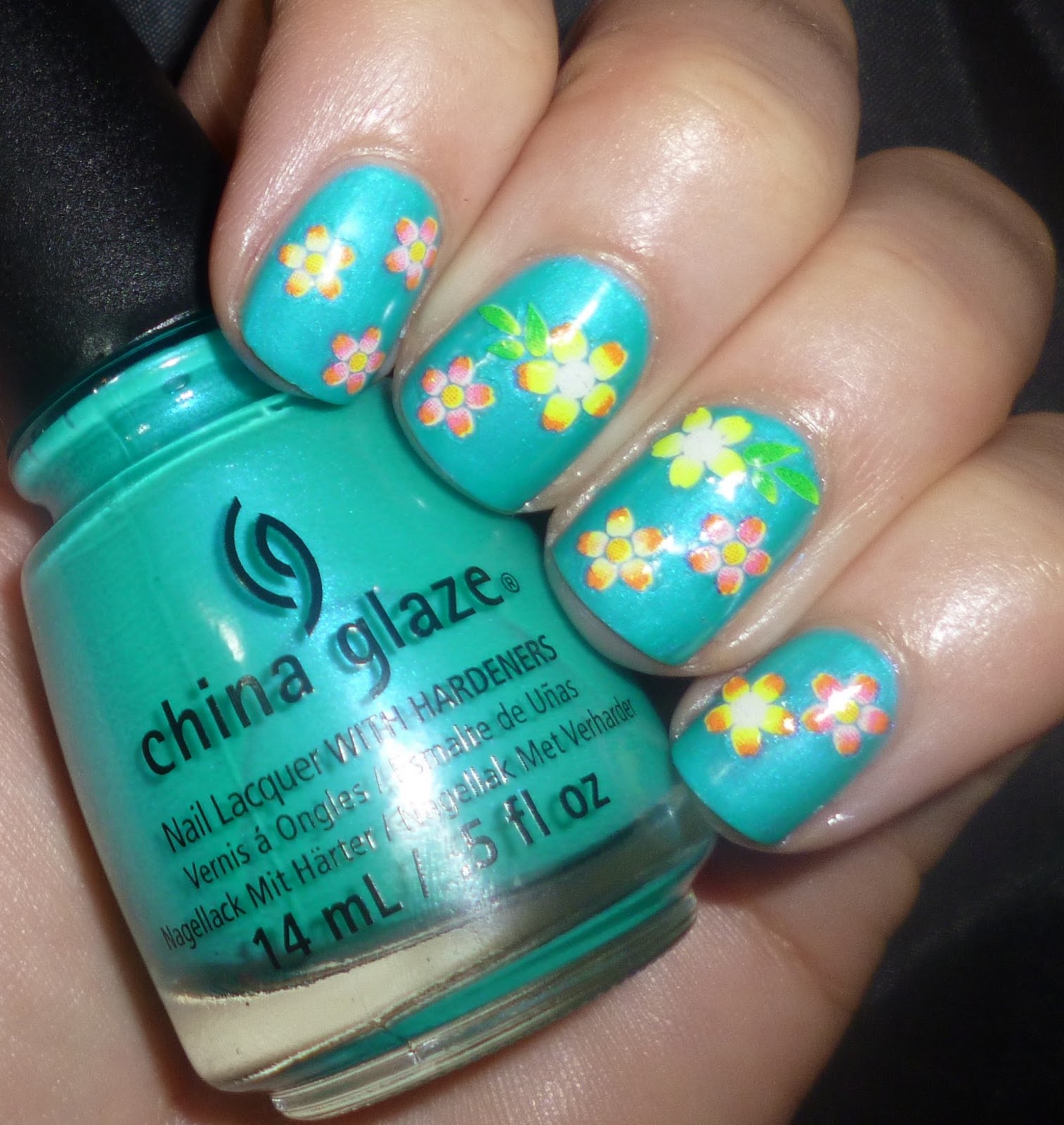 Lou is Perfectly Polished: Flower Stickers Nail Art