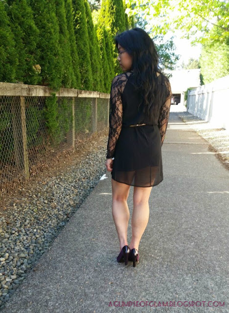 LBD Lace Sleeves OOTD Banggood - Andrea Tiffany aglimpseofglam