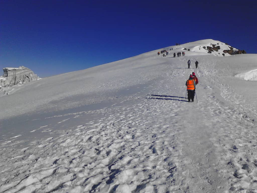 Disappearing glacier on the top of Kilimanjaro Disappearing glacier on the top of Kilimanjaro
