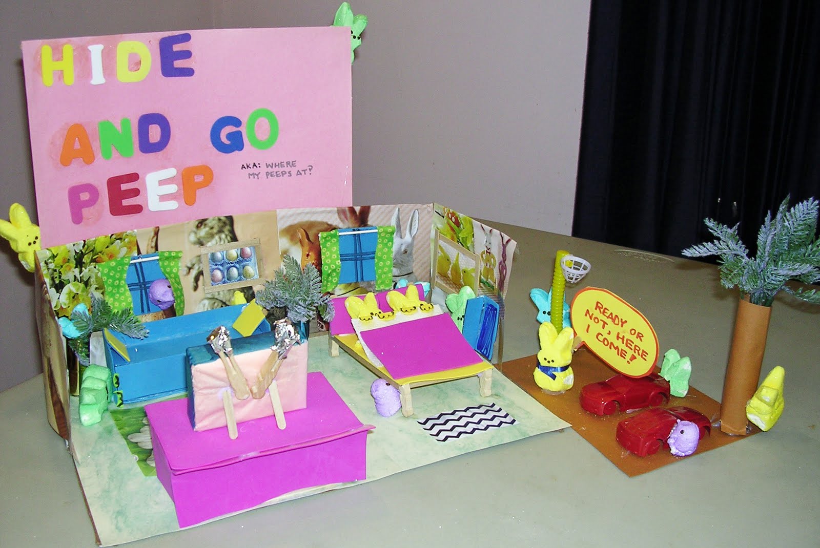 Here are several photos of the Studio In-Sight/Crafts entries into the Washington Post Peeps Show contest. "HIDE AND GO PEEP; AKA WHERE MY PEEPS AT?"