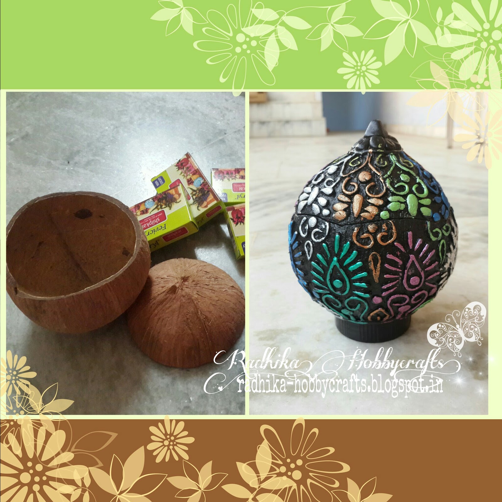Hobby Crafts ) Coconut shell box