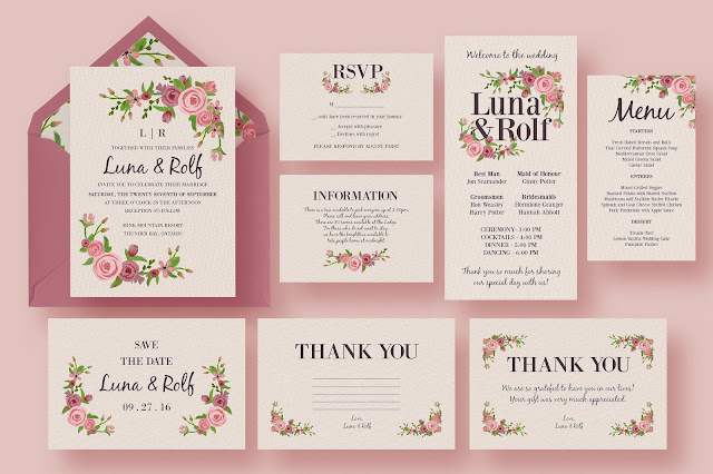 Floral Wedding Invitation Floral Wedding Invitation