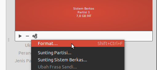 Saat memilih menu Format Menu Format