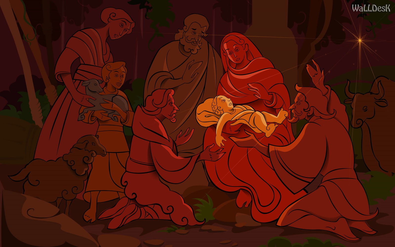 Ilustração do nascimento de Jesus