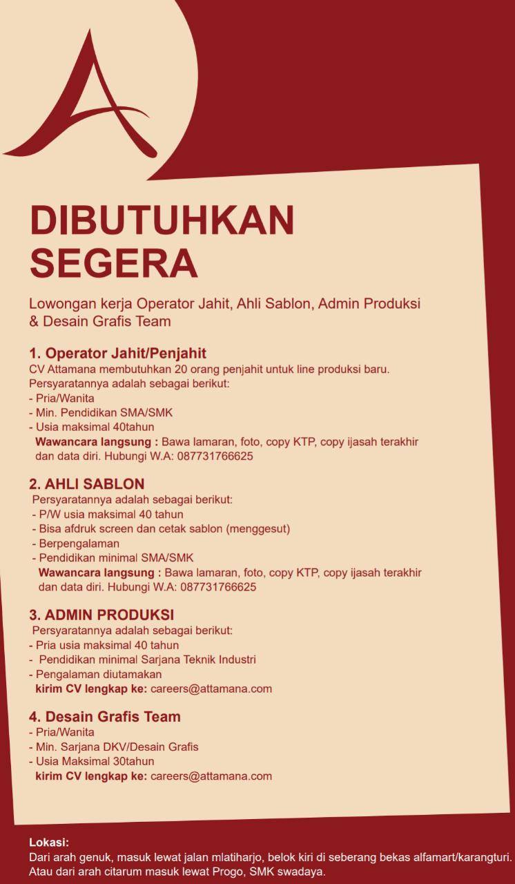 Lowongan Kerja Artea Semarang April 2018 Lowongan Kerja Jepara