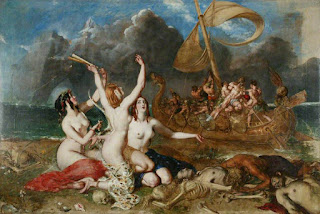 "The Sirens and Ulysses" William Etty, 1837 "The Sirens and Ulysses" William Etty, 1837, The Song of the Sirens, the Odyssey, greek mythology