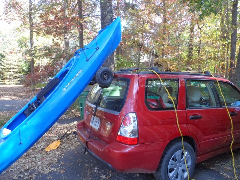 Sail Delmarva Singlehanded Kayak LoadingOnto the Car with a Bad Back...