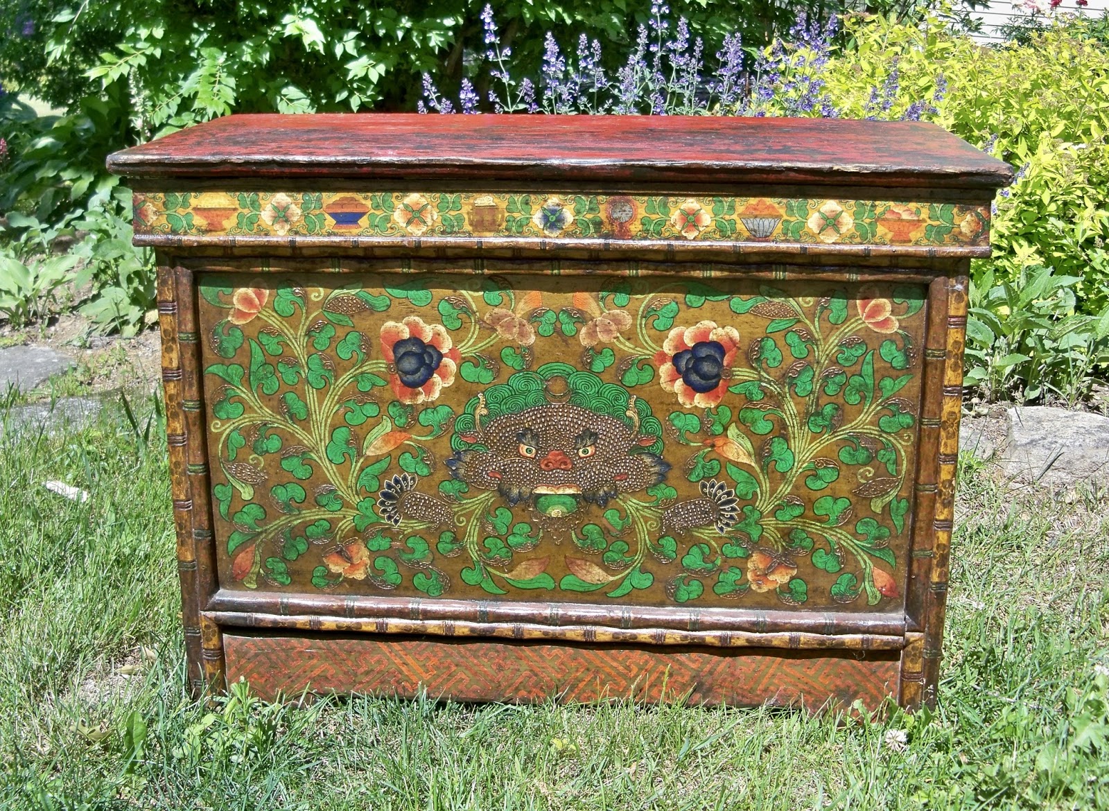 Goshen Antiques And Art Antique Tibetan Hand Painted Table