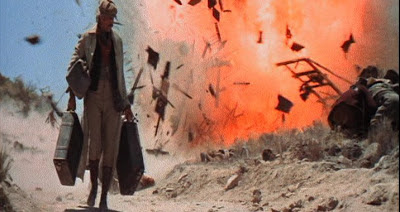 James Coburn as IRA dynamite expert and revolutionary John H. Mallory, explosion scene, Directed by Sergio Leone