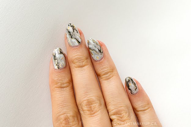 Grey marble nail art