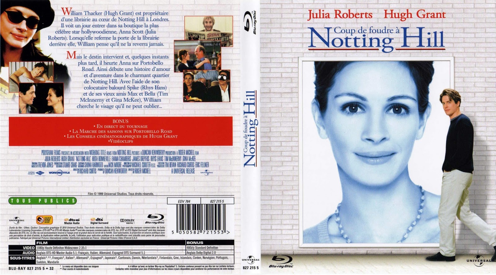 BLU-RAY JAQUETTES BLU-RAY: Coup de foudre à Notting Hill
