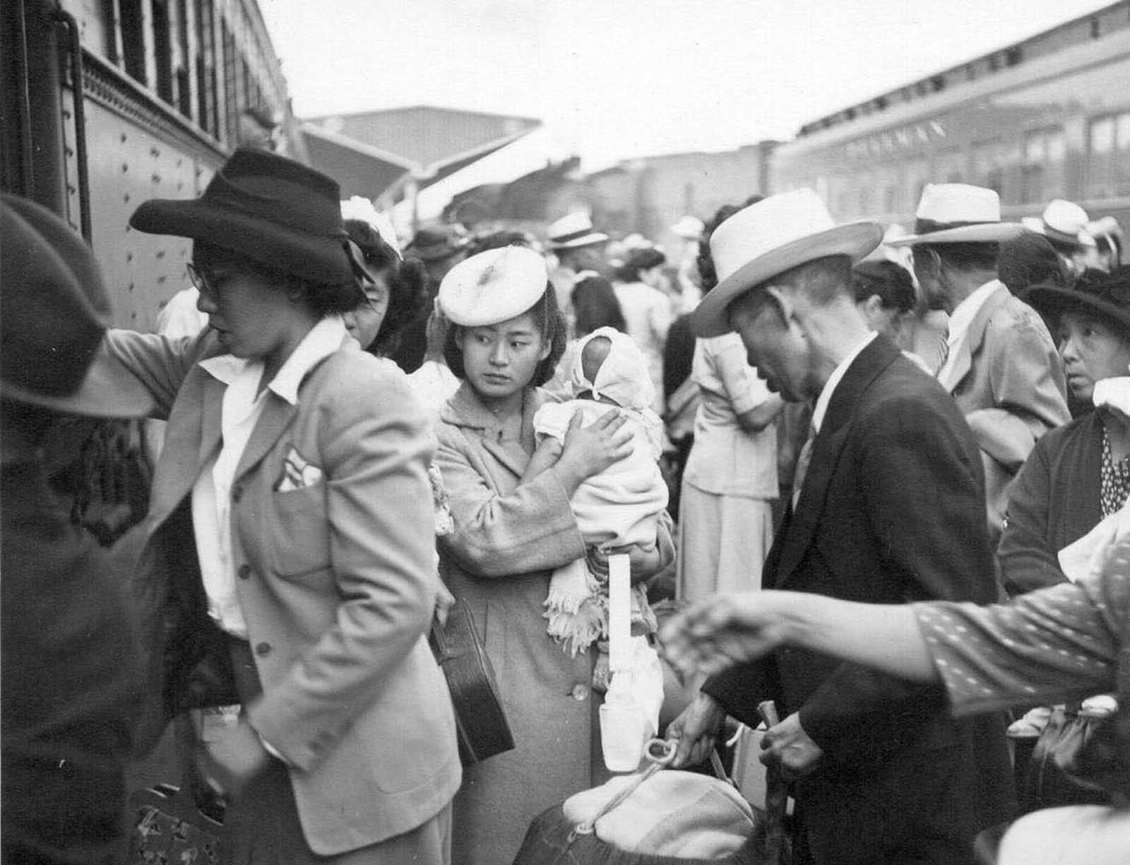  Roaring into Sacramento on Monday morning, July 30, 1945, a special train of seven cars brought some 450 Japanese American residents of California back to their homes after staying over three years at the Rohwer Center of the War Relocation Authority, in McGehee, Arkansas. 