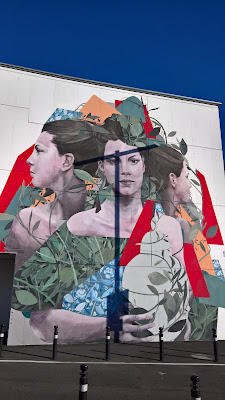By the artist Bosoletti, inspired by the painting Ritratto di Beatrice (Bice) Presti Tasca by Giacomo Trécourt. The mural was created to celebrate the re-opening of the Accademia Carrara. For more information see the pigmenti.eu map.