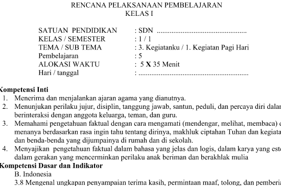 RPP Kurikulum 2013 SD Kelas 1 Revisi Tema 3 Sub Tema 1 Pembelajaran 5 Tahun Pelajaran 2016 2017 RPP Kurikulum 2013 SD Kelas 1 Revisi Tema 3 Sub Tema 1 Pembelajaran 5 Tahun Pelajaran 2016 2017