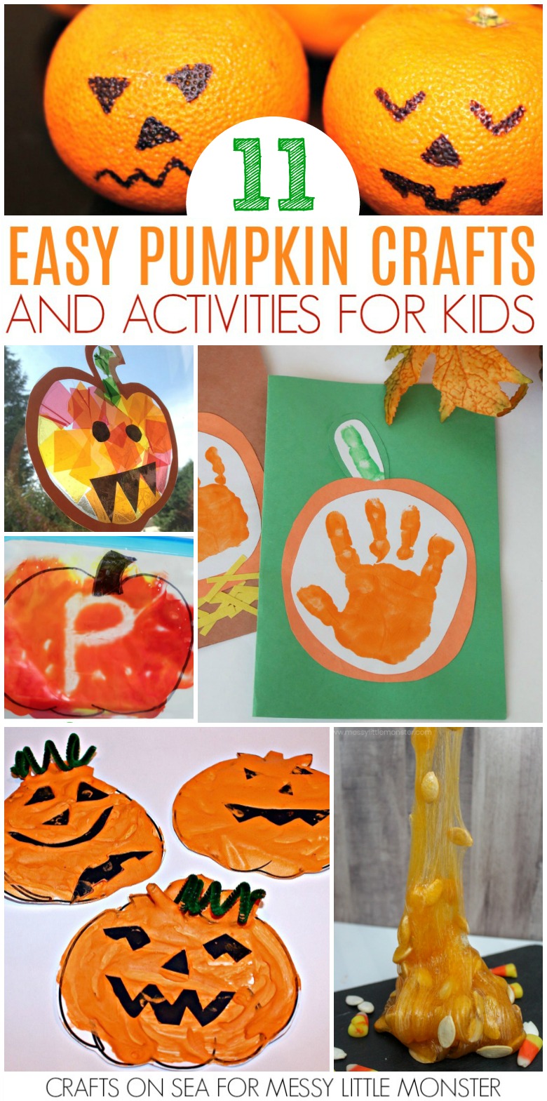 Pumpkin crafts for kids and a few pumpkin activities too! Lots of pumpkin activities for preschoolers to enjoy this Autumn