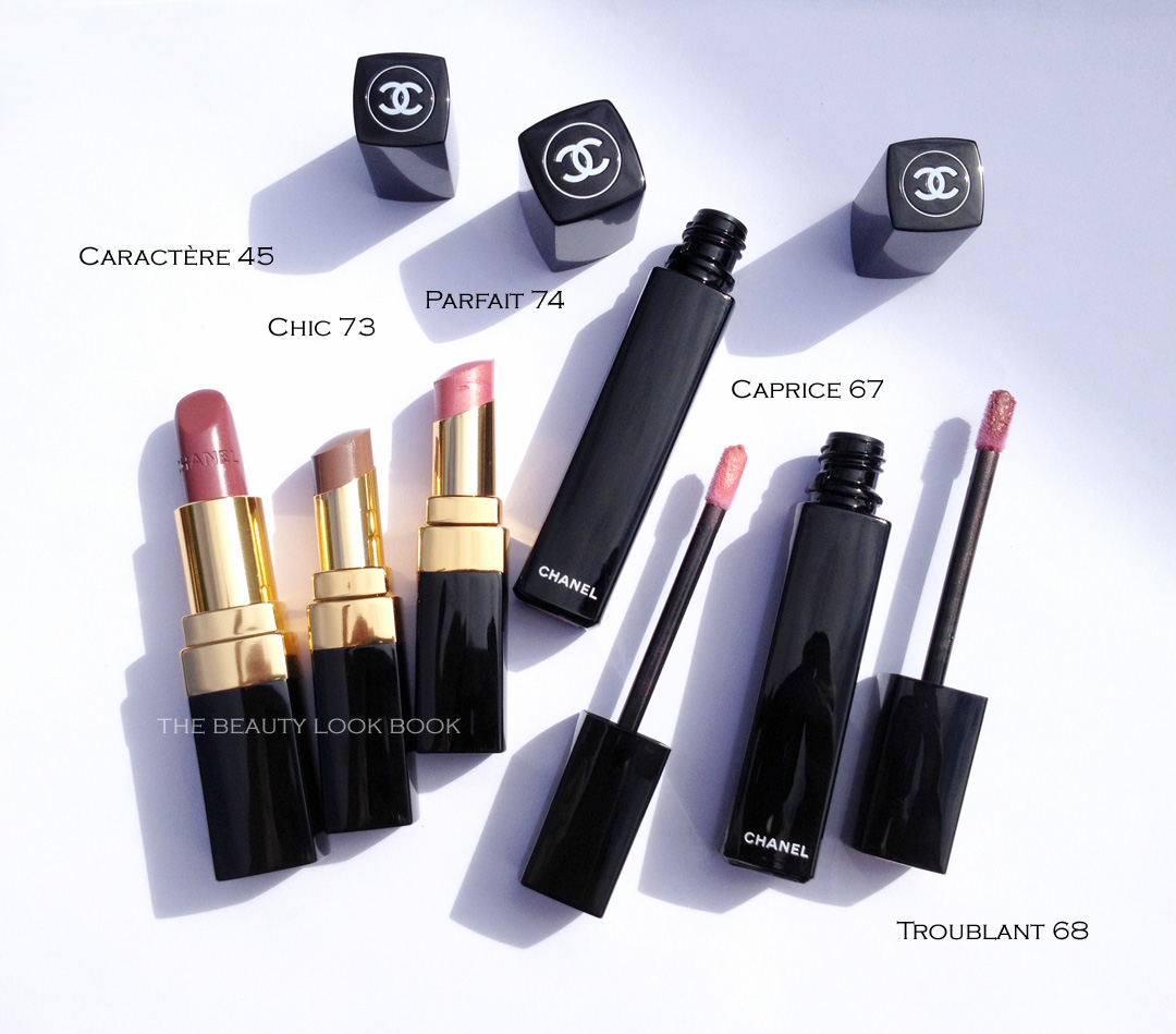 Chanel Caractère #45 Rouge Coco, Chic #73 and Parfait #74 Rouge