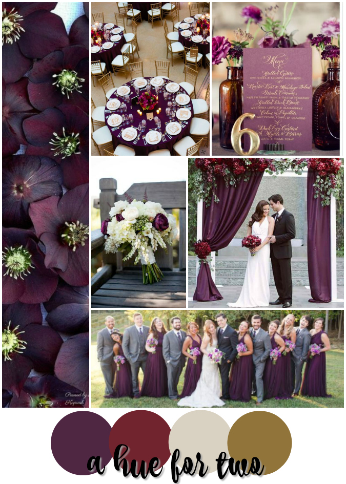Plum Cranberry Cream And Gold Wedding Colour Scheme A Hue For Two Thank You