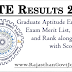 GATE Results 2017 Released Exam Cut off Merit List Rank Wise