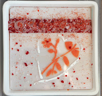 Fused glass project before firing