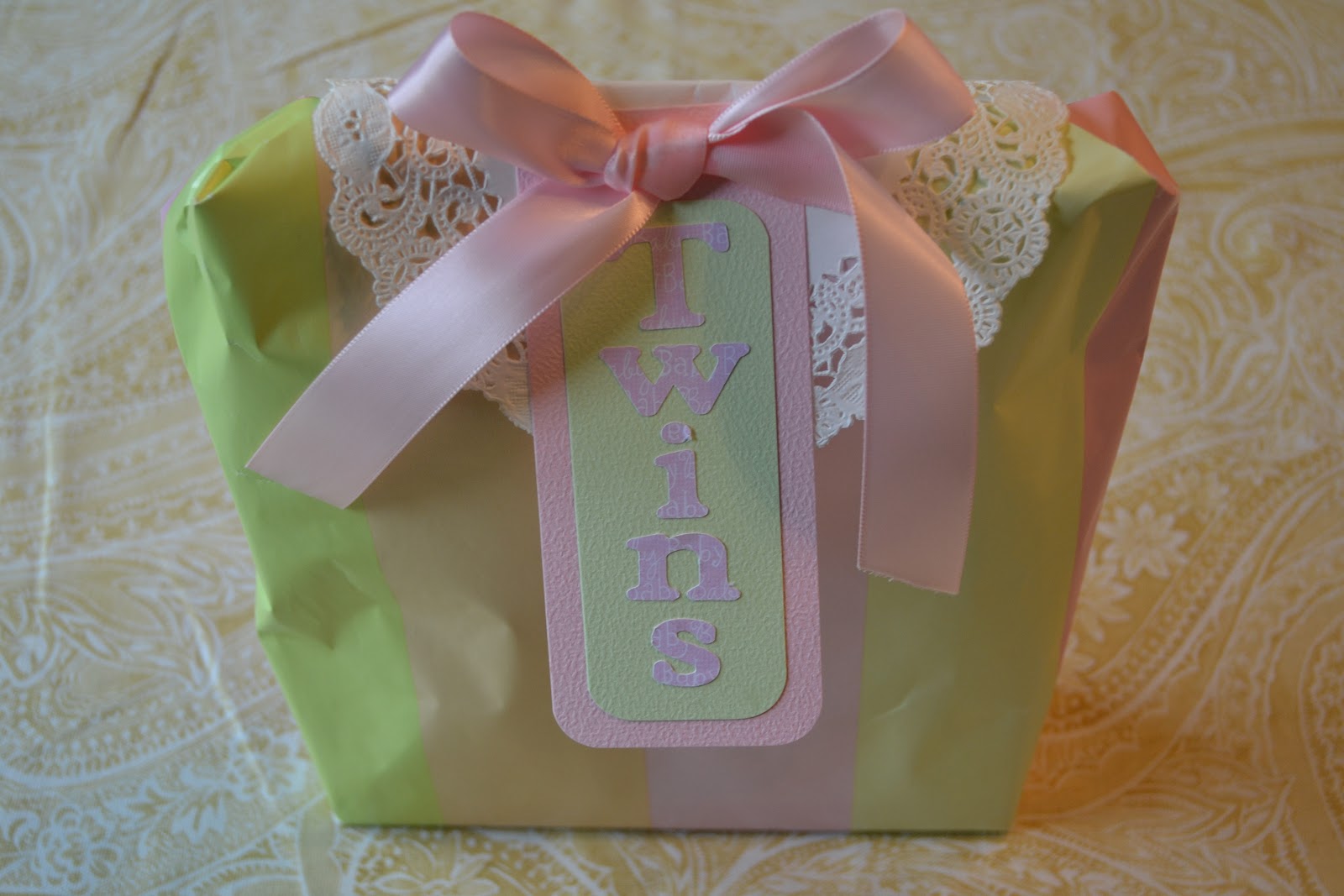 Corner of Plaid and Paisley Baby Shower Gift Wrap