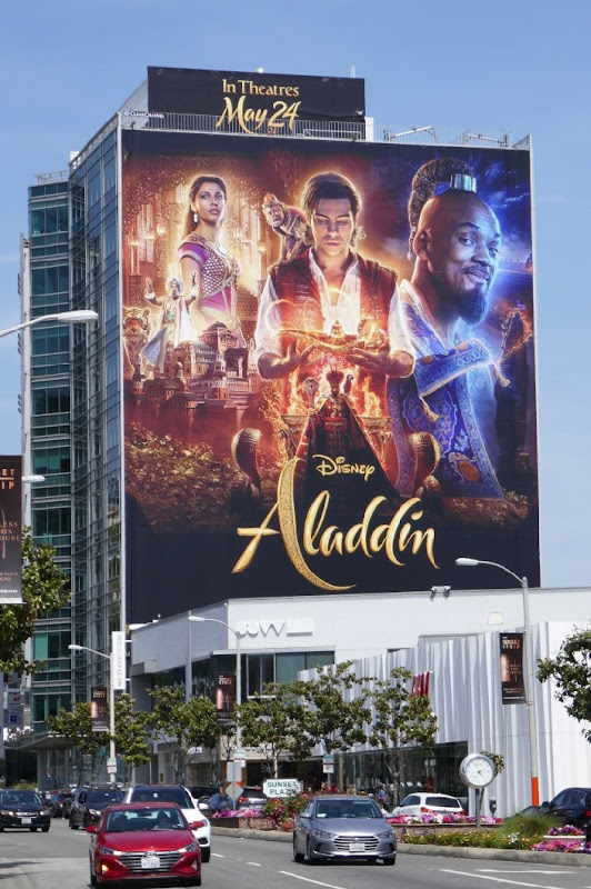Giant Aladdin film billboard Sunset Strip Aladdin film billboard