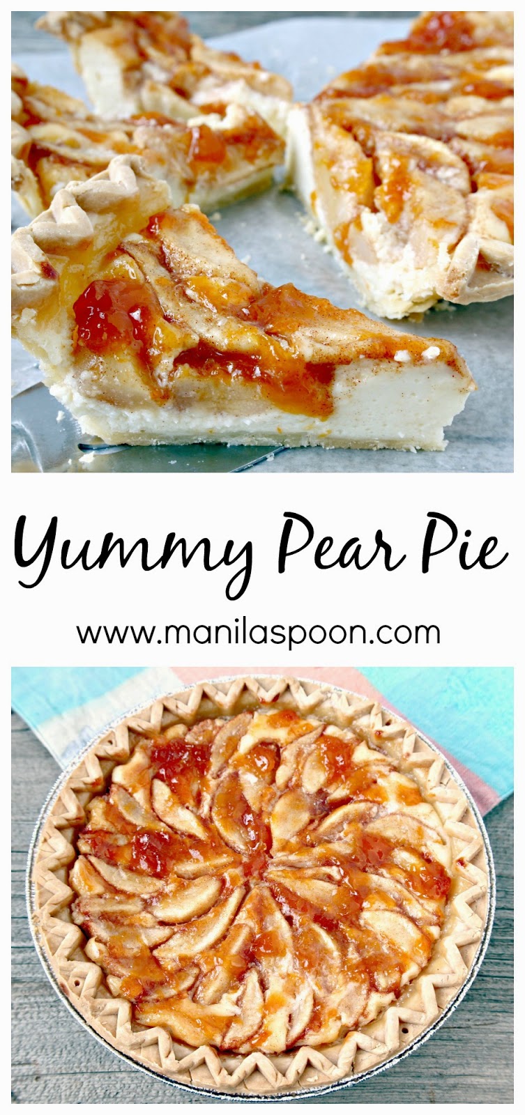 With a delicious cream cheese base and a fruity cinnamon spiced topping this FALL perfect EASY Pear Pie is sure to become a household favorite.