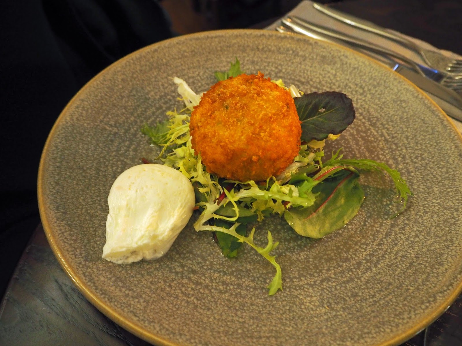What Lizzy Loves Prime restaurant, Stirk House, Gisburn, fishcakes starter
