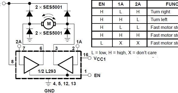 Bidirectional Motor Control Using L293 Driver | Wirings for knowledge