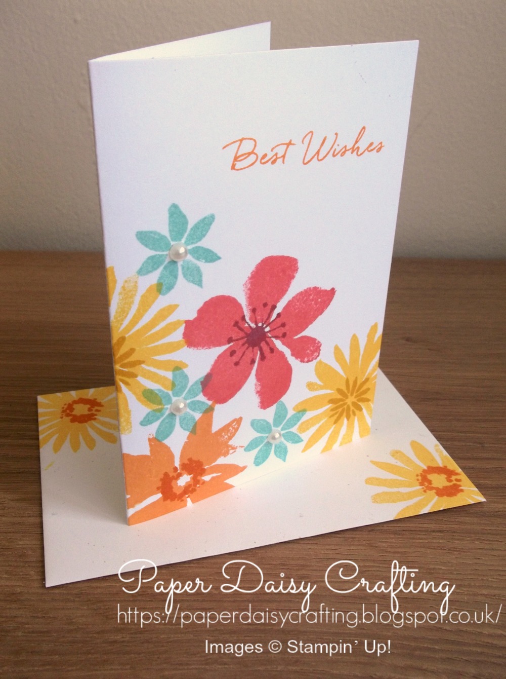 Paper Daisy Crafting Cardmaking for beginners simple, stamped card