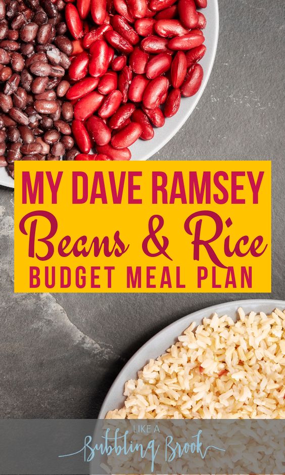 My Dave Ramsey Meal Plan For A Beans And Rice Budget [Free PDF] Easy