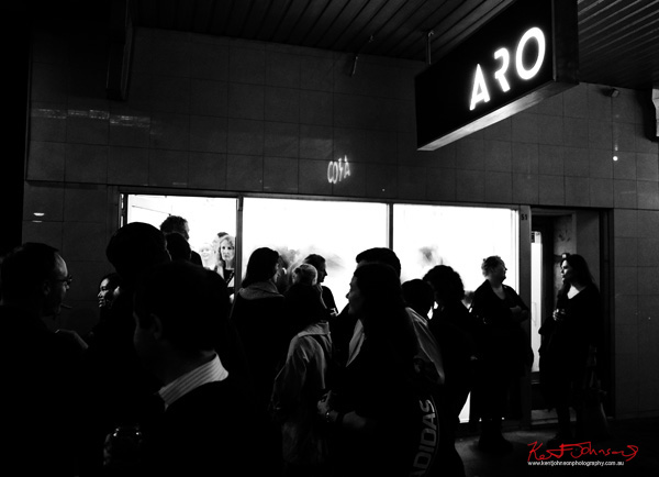 ARO Gallery opening night - street view - Street Fashion Sydney photographed by Kent Johnson. ARO Gallery opening night - street view - Street Fashion Sydney photographed by Kent Johnson.