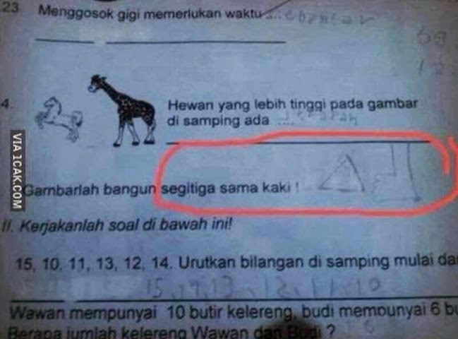 Jawaban absurd dalam ulangan Jawaban absurd dalam ulangan | Segitiga sama kaki