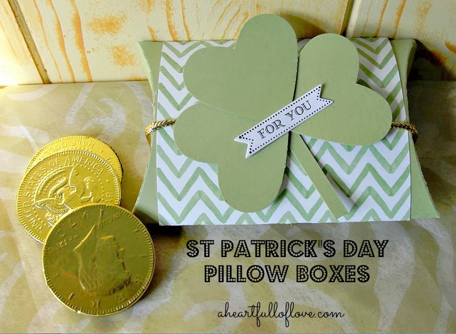 easy st patricks day favors gold coin filled pillow boxes
