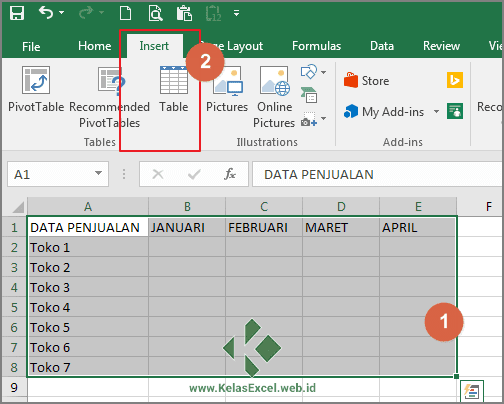 Langkah Membuat Tabel Di Microsoft Excel | Warga.Co.Id