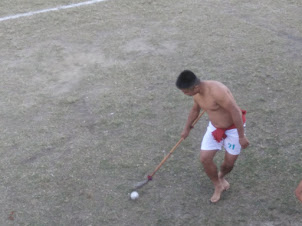 Demonstration of local Manipur sport at Polo ground in Imphal.