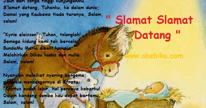 Lirik Lagu Anak Anak Slamat Slamat Datang Obebiku