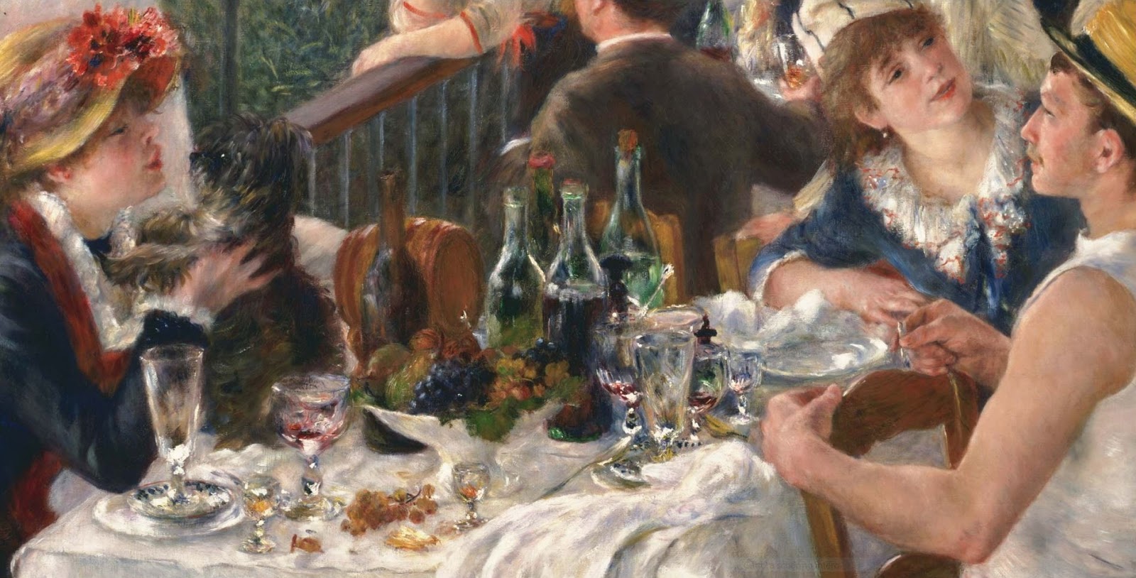 Black 3dRose The Luncheon of The Boating Party by Pierre-Auguste Renoir 22 by 30-Inch with Pockets Full Length Apron apr_127354_4