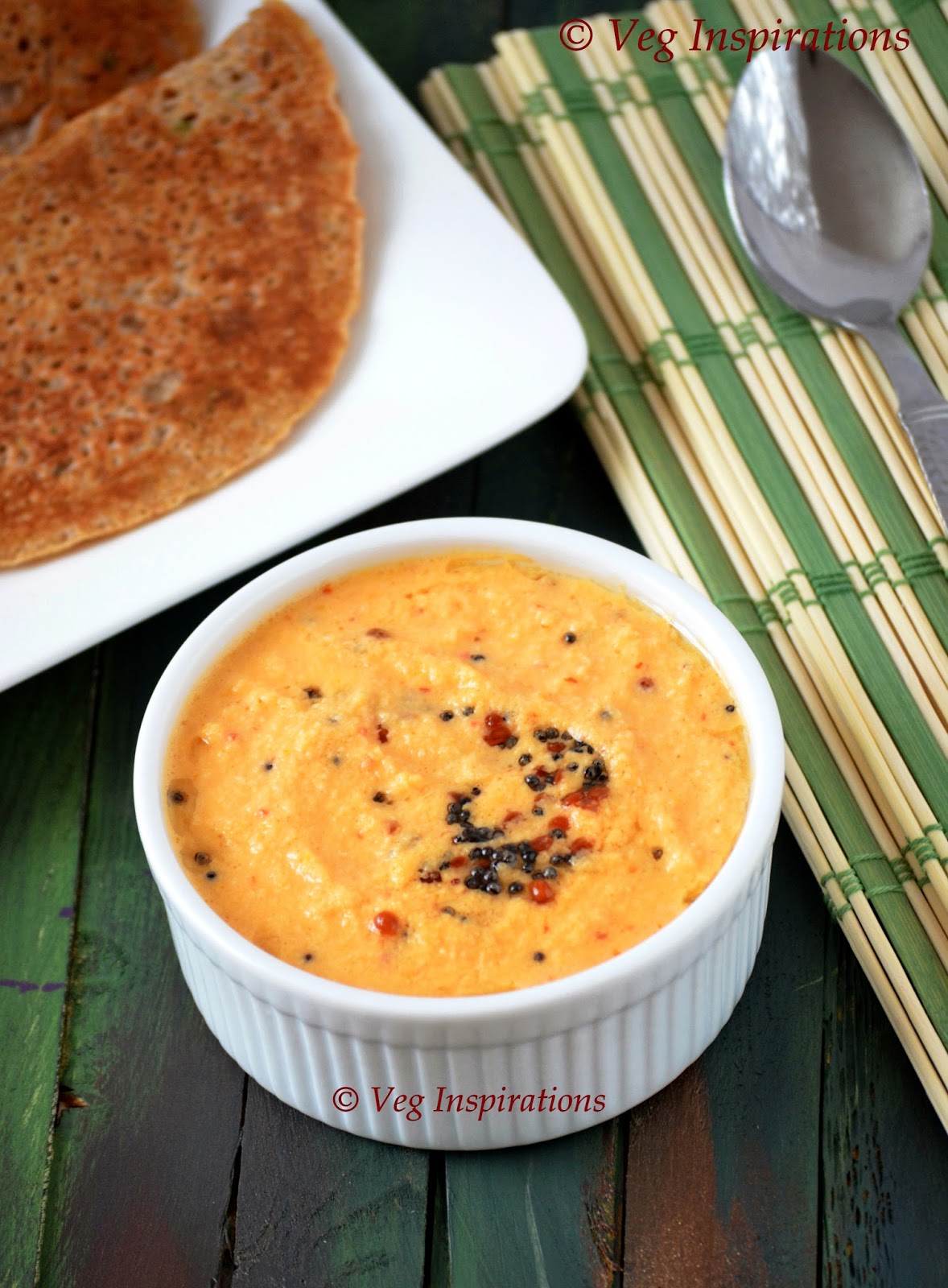 Red coconut chutney For idlis and dosas Tomato Coconut chutney