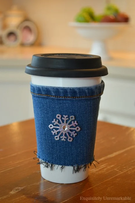 How To Make A Denim Cup Cozy