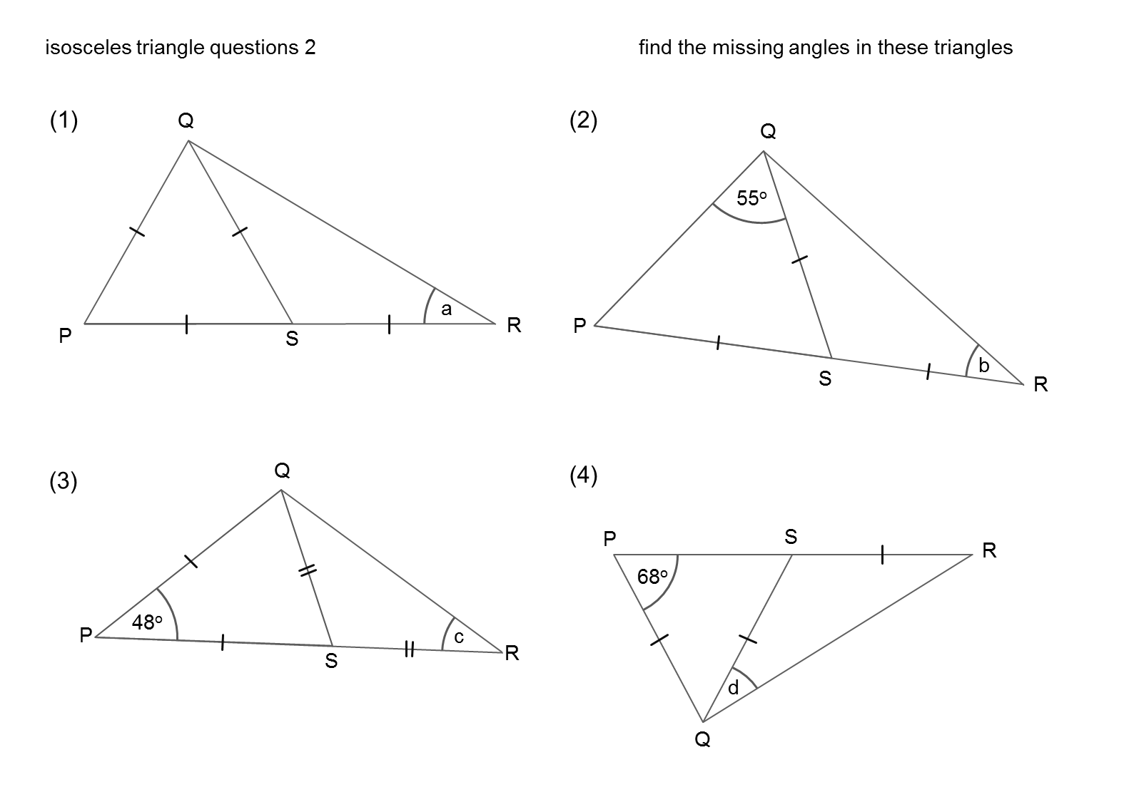 how to work out angles in an isosceles triangle