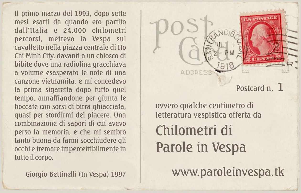 Cartolina dedicata a Giorgio Bettinelli.