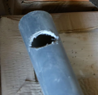 A hole trimmed into which the water can pour A hole trimmed into which the water can pour
