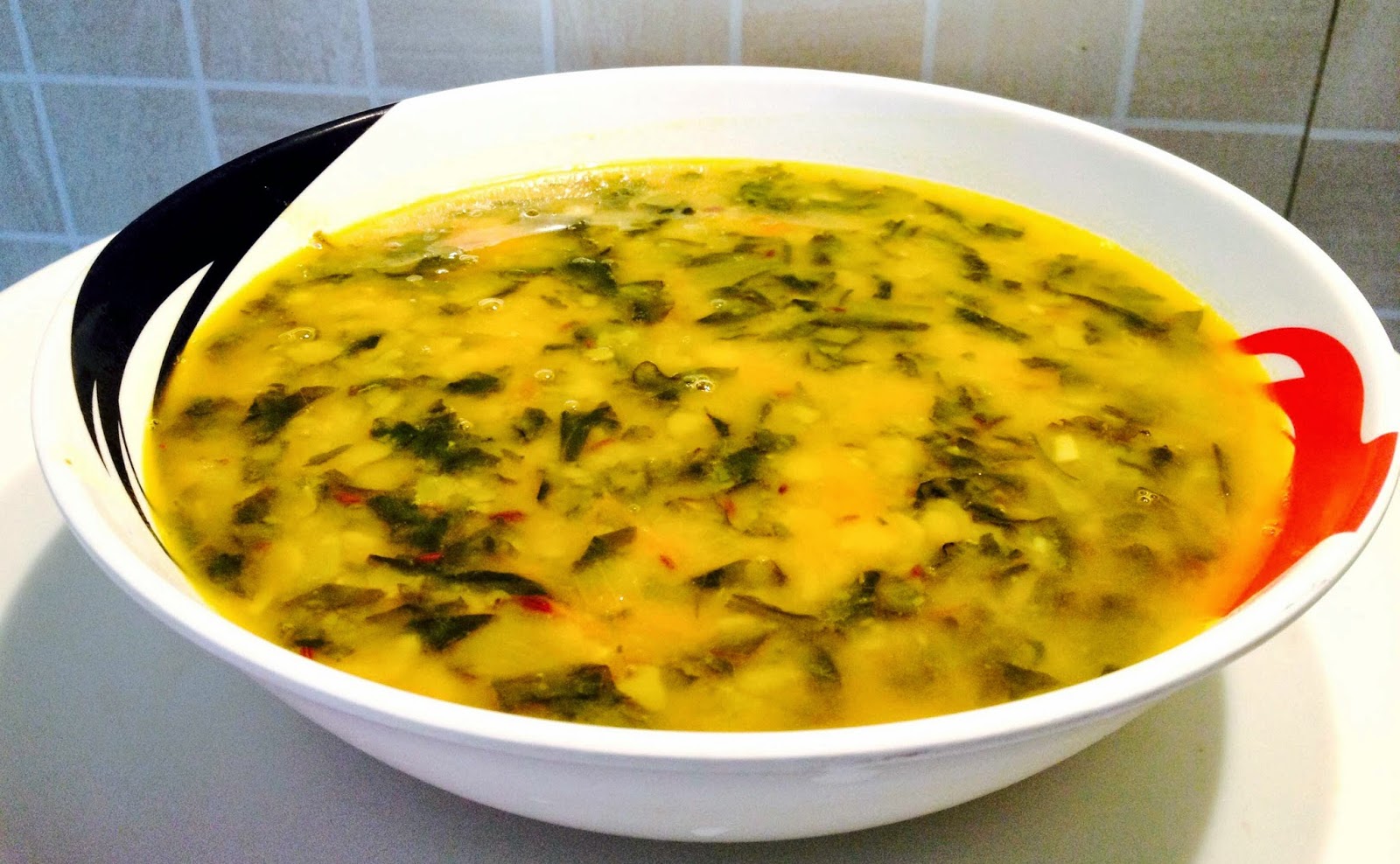 Kabita's Kitchen Dal palak(yellow lentil with spinach)
