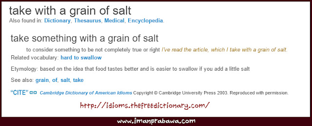 Arti Take With A Grain Salt Idiom Bahasa Inggris