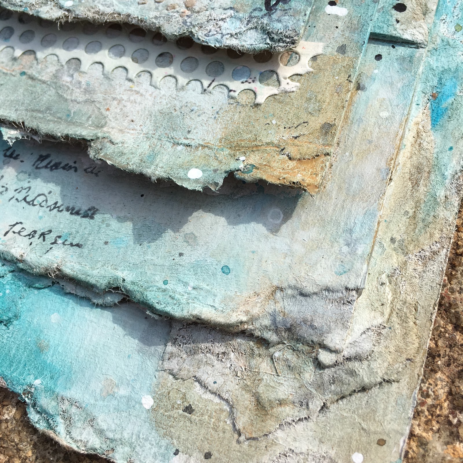 SewPaperPaint Upcycled Cardboard Mixed Media Collage