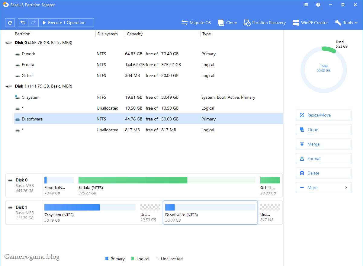 easeus disk copy gpt disk