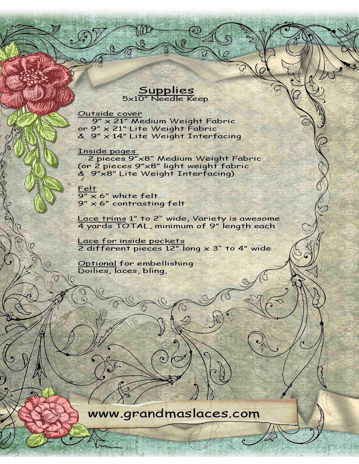 Grandmas laces Edwardian Needle Keep pattern is now available!