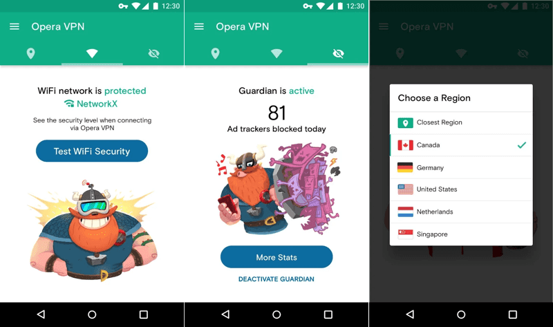 VPN Gratis Unlimited untuk Android dengan Opera VPN